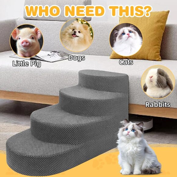 4 Steps Dog Ramp for High Beds, Couch, Window, Sofa, Pet Stairs - Picture 6 of 8